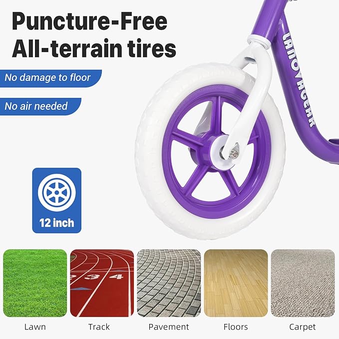 Balance Bike for Toddlers Ages 1.5–5 – No-Pedal Training Bike with Adjustable Seat & Handlebar, Lightweight Frame, Easy Assembly for Boys & Girls-CubbioJoy