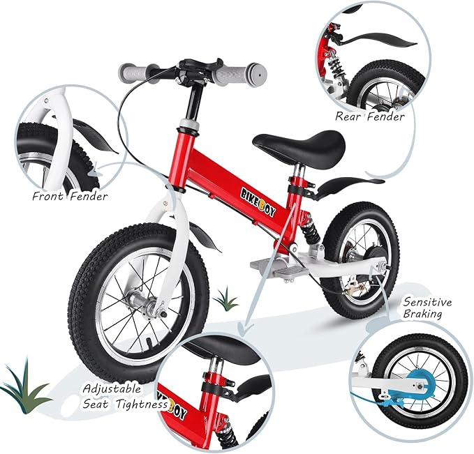 Balance Bike 2 in 1,The Dual Use of a Kids Balance Bike and Kids Bike,12 14 Inches for 2-6 Years Old,with Shock Absorbers, Fenders, Pedals, Auxiliary Wheels-CubbioJoy