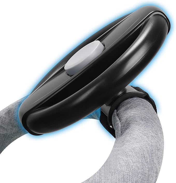 Accmor Stroller Steering Wheel Toy, Pretend Driving Simulated Steering Wheel for Baby Stroller Shopping Carts, Universal Detachable Funny Stroller Shopping Carts Toy Attachment Accessories-CubbioJoy