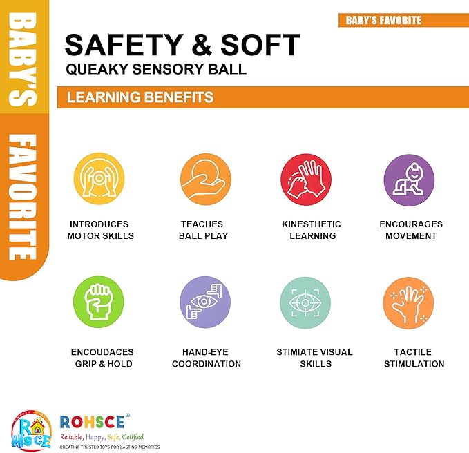 Baby Sensory Balls, Montessori Toys Soft Baby Balls 6 to 12 Months Textured Geometric Shapes for Babies' Sensory Development, Multicolor Bath Gifts Spiky Squeeze Ball for Infant Kids-CubbioJoy