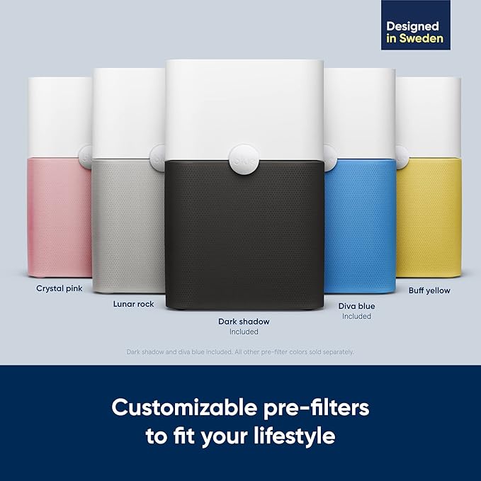 BLUEAIR Air Purifier Large Room, Air Cleaner for Dust Pet Dander Smoke Mold Pollen Bacteria Allergen, Odor Removal, for Home Bedroom Living Room, Washable Pre Filter, HEPASilent, Blue 211+ (Non-Auto)-CubbioJoy