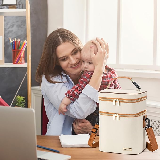 Breastmilk Cooler Bag with Ice Pack Fits 6 Baby Bottles Up to 9 Ounce-CubbioJoy