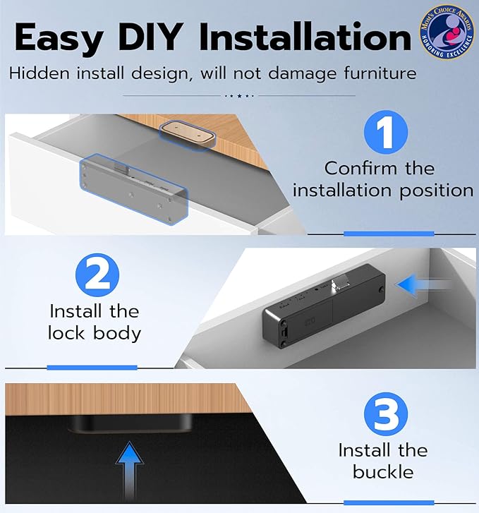 Anweller Smart Cabinet Lock, Hidden No Drill Keyless Electronic Digital Bluetooth RFID Magnetic Child Safety Baby Proofing Drawer Lock for Cupboard Closet Liquor Adults Secret Cabinets - Black Green-CubbioJoy