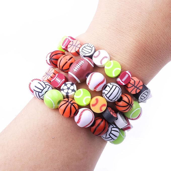 1600PCS Baseball Sports Ball Polymer Clay Beads Charms for Friendship Bracelets Making Kit Cute Fun Beads DIY Arts Crafts Birthday Gifts for Kids Girls Baseball Bead-CubbioJoy
