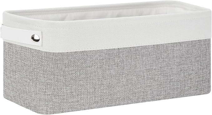 Bidtakay Small Bins for Organization Fabric Baskets for Toilet Paper Storage [4-Pack] Collapsible Narrow Baskets for Towels Socks Organizer Decorative Bins for Nursery Closet Cabinet -15x6x5.5In-CubbioJoy