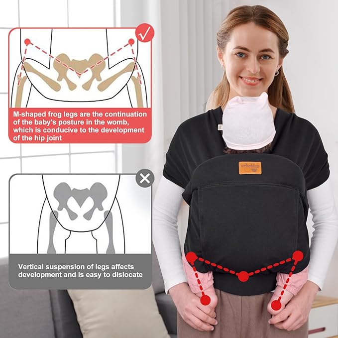 Baby Wraps Carrier Sling, Baby Carrier for Newborns and Toddlers,Skin-Friendly and Soft Front Baby Carrier Wrap Perfect Baby Gifts-CubbioJoy