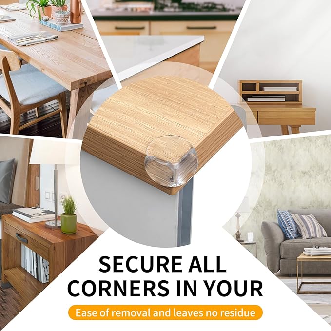 40 Pack Corner Protector Baby, Spherical Shapes Baby Proof Corners and Edges, Clear Table Corner Covers Baby, Baby Corner Protector Guards, Corner Guards for Table Edges & Sharp Corners-CubbioJoy