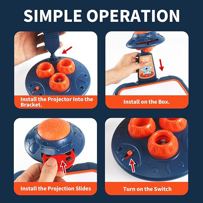 Drawing Kit 4-6, Drawing Projector for Kids, Art Sketch Projector Drawing and Tracing Include 64 Projection Image, Color Pen, Drawing Stencil, Kids Learn How to Draw Toys Set for Boys Girl Ages 3-5-CubbioJoy