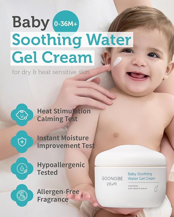 Baby Easy Wash Sun Lotion SPF 30 & Soothing Water Gel Cream - Korean Zinc Oxide Mineral Sunscreen & Cooling Moisturizer - Vegan Hypoallergenic for Ages 0-3, Lotion 2.11oz & Gel Cream 3.38oz-CubbioJoy