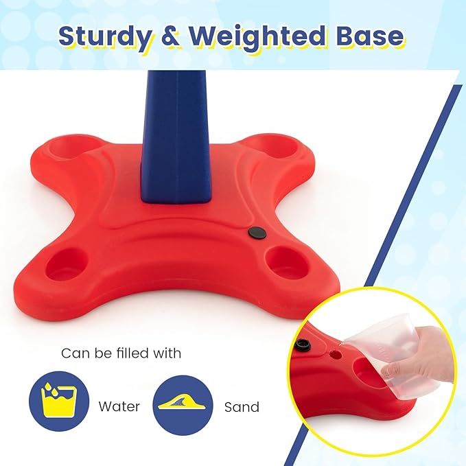 Costzon Kids Basketball Hoop, 8-Level Height Adjustable Basketball Goal Stand with Weighted Base, Indoor Toy Basketball Set Outdoor Play Sport for Boys Girls Age 3+-CubbioJoy