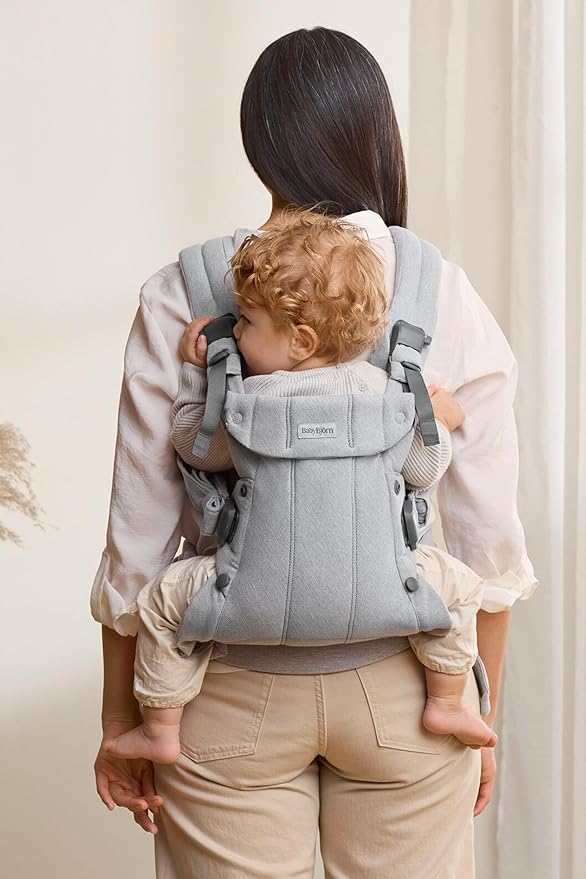 BabyBjörn Baby Carrier Harmony, Light Gray, Woven Mélange, 3-in-1 Ergonomic Baby Carrier, Newborn, Facing-in, Outward-Facing, and Back Carrying Positions Supported (7-40 lbs), Newborn to Toddler-CubbioJoy