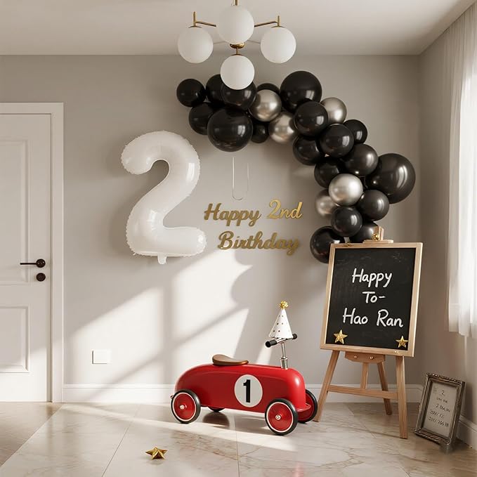 140pcs Metallic Black Round Balloons Different Sizes 18 12 10 5 Inch Latex Balloons for Arch Decoration Party Balloon Kit for Graduation Birthday Party Wedding Balloon Baby Shower Decoration-CubbioJoy