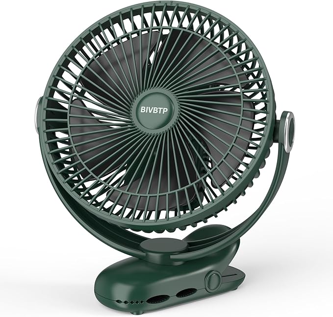 12000mAh Clip on Fan 30H Longest Runtime, 8in Portable Fan Rechargeable, Ultra Quiet with Heavy-Duty Clamp, USB Desk Fans for Golf Cart,Office Desk, Treadmill, Camping, Bedroom-CubbioJoy