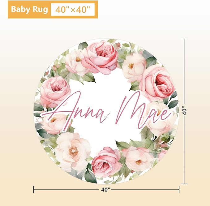 Custom Crib Bedding Set - 5 Pcs Personalized Name Pink Flowers Baby Crib Set for Infant Toddler Girl - Comfortable Double Layer Nursery Bedding Set - Customized Present for Birthday Baby Shower-CubbioJoy