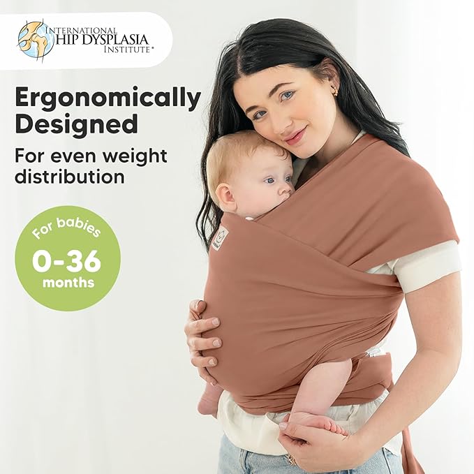 KeaBabies Baby Wrap Carrier - All in 1 Original Baby Carrier Newborn to Toddler Sling, Easy to Wear, Hands Free Bonding, Lightweight, Breathable Infant Wraps (Terracotta)-CubbioJoy