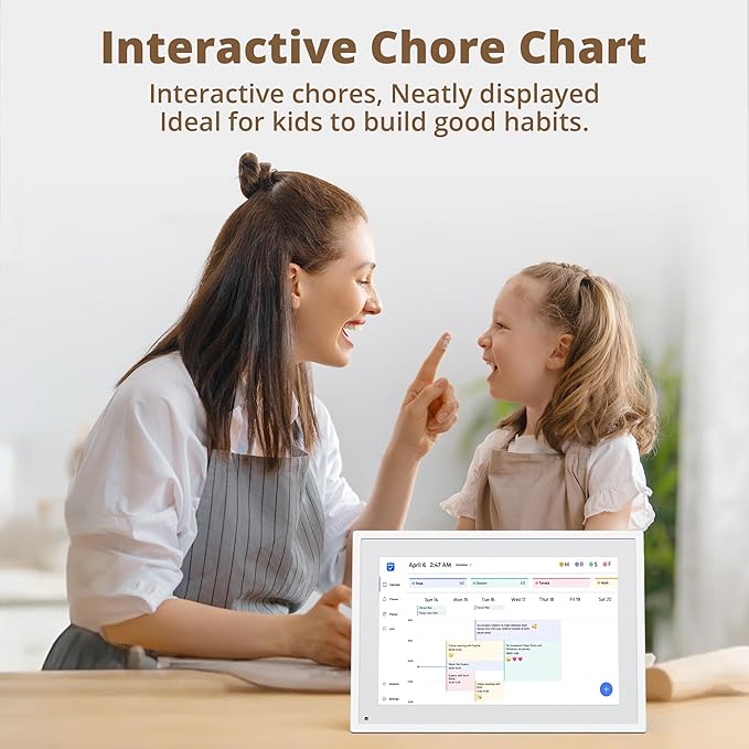 10.1" Digital Calendar Chore Chart – 1080P Full HD Interactive Touchscreen, Smart Family Planner, Hearth Display Digital Wall & Desk Mountable for Seamless Scheduling-CubbioJoy