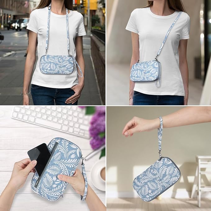 jiemei RFID Family Passport Wallet Holder Waterproof, Travel Document Organizer Credit Card Clutch Bag for Men Women (RFID Leaf)-CubbioJoy