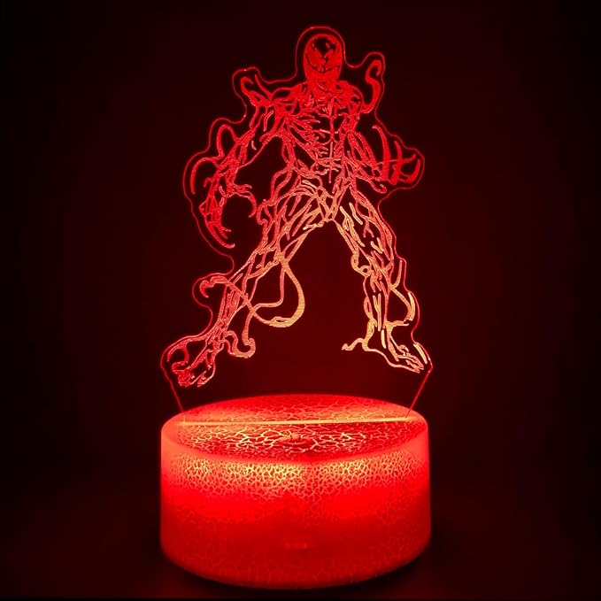 3D Alien Night Light, Super Hero Illusion Table Lamp with 16 Colors Remote Control Touch Lamp LED USB Night Light Desk Lamps Room Decorations Home Decor Holiday Gifts Birthday Gifts-CubbioJoy