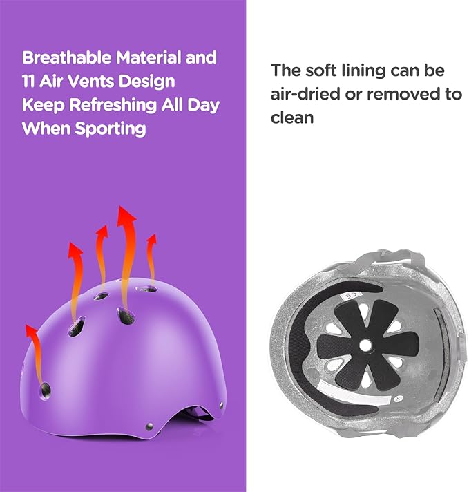 DaCool Kids Bike Helmet Set Skateboard Knee Pads - Kids Helmet Elbow Pads Wrist Guards Adjustable for 3~10yrs Girl Boy Kids Protective Gear Set for Sport Cycling Bike Roller Skating Scooter-CubbioJoy