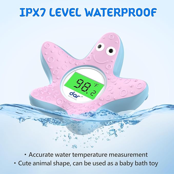 Baby Bath Thermometer, Digital Water Temperature Thermometers with 3 Color Backlit and Temperature Warning, Safety Bath Tube Thermometer Floating Toy for Infant, Toddler-CubbioJoy