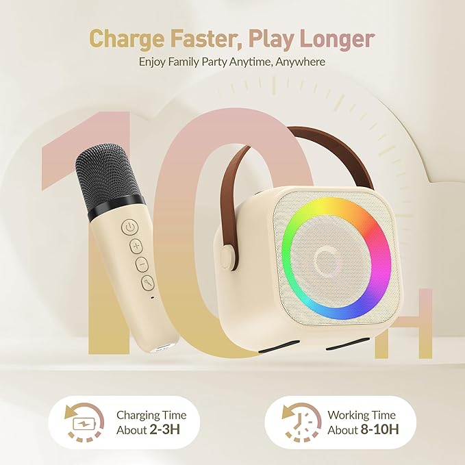 Karaoke Machine for Kids, Karaoke Gifts for Girls Ages 4, 5, 6, 7, 8, 9, 10, 12 +Year Old Birthday Party, 4-12 Years Old Christmas Toys Gift for Girls-CubbioJoy