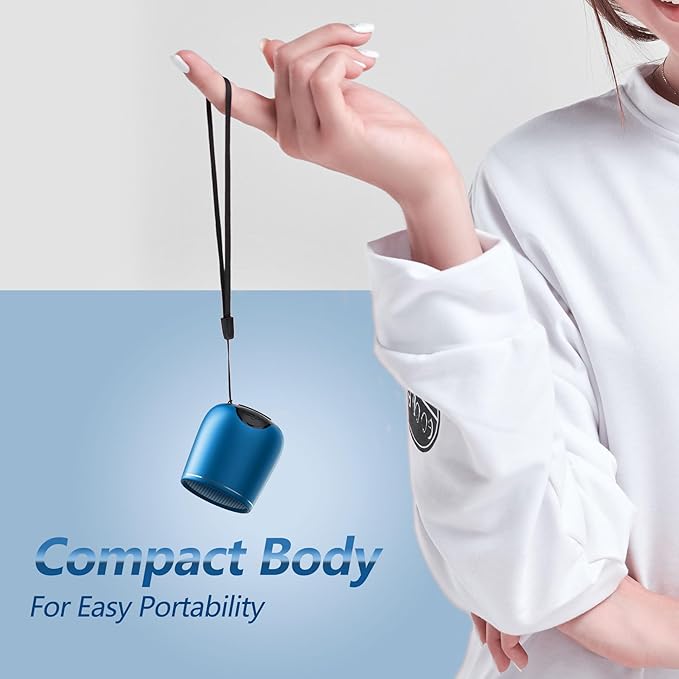 INSMY Small Bluetooth Speaker, Waterproof Mini Portable Wireless Speaker, Punchy Bass Rich Audio Stereo Pairing, Handheld Pocket Size, Built in Mic for Hiking Gift Laptop Tablet (Blue)-CubbioJoy