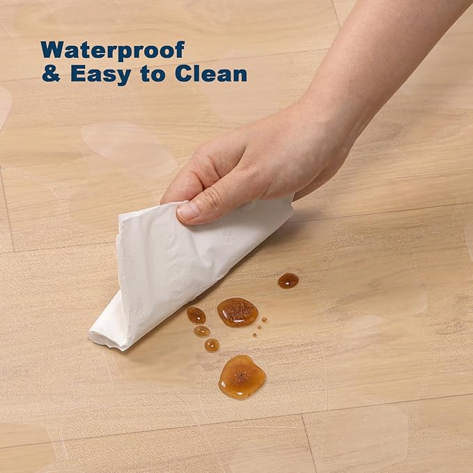 Clear Pebble Patterned Refrigerator Mat, 2mm PVC Anti-Slip Floor Protector, Scratch & Moisture Resistant, Floor Protection for Under Refrigerator (36x36 inch)-CubbioJoy