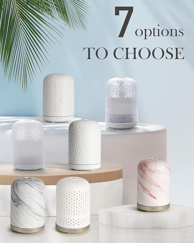 Aromatherapy Diffuser – Ultrasonic Essential Oil Diffuser, Health Night Light, Timer & Auto Shut-Off, BPA-Free, 120ml Diffusers for Home, Office, or Spa-CubbioJoy