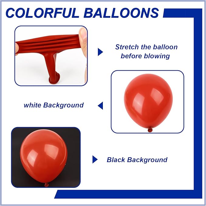 140pcs Ruby Red Round Balloons Different Sizes 18 12 10 5 Inch Latex Balloons for Arch Decoration Party Balloon Kit for Graduation Birthday Party Wedding Balloon Baby Shower Decoration-CubbioJoy