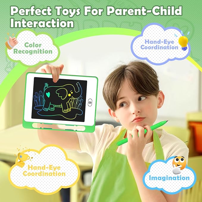 8 Pack LCD Writing Tablet for Kids, 6.5 Inch Colorful Doodle Board Drawing Tablet, Erasable Reusable Electronic Drawing Pads, Educational Learning Toys Birthday Gifts for Girls Boys Age 3 4 5 6 7 8-CubbioJoy