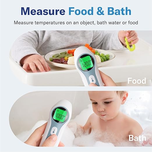 Alcedo Forehead and Ear Thermometer for Adults, Kids, and Baby | Digital Infrared Thermometer for Fever | Touchless, Instant Read, Medical Grade | Pouch and Batteries Included-CubbioJoy