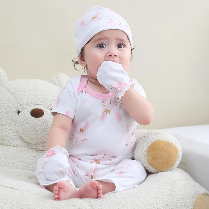 Baby Hats Mittens and Socks Set Cotton Newborn Hat Beanie Soft Infant Girls Boys Caps Gloves 0-6 month-CubbioJoy