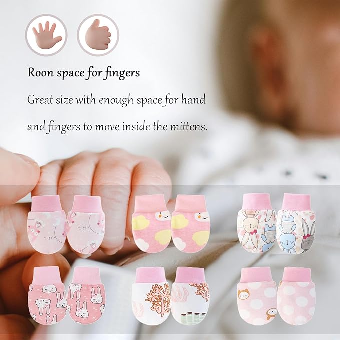 Baby Mittens No Scratch Mittens Infant Soft Gloves Mittens for 0-6 Months Boys Girls-CubbioJoy