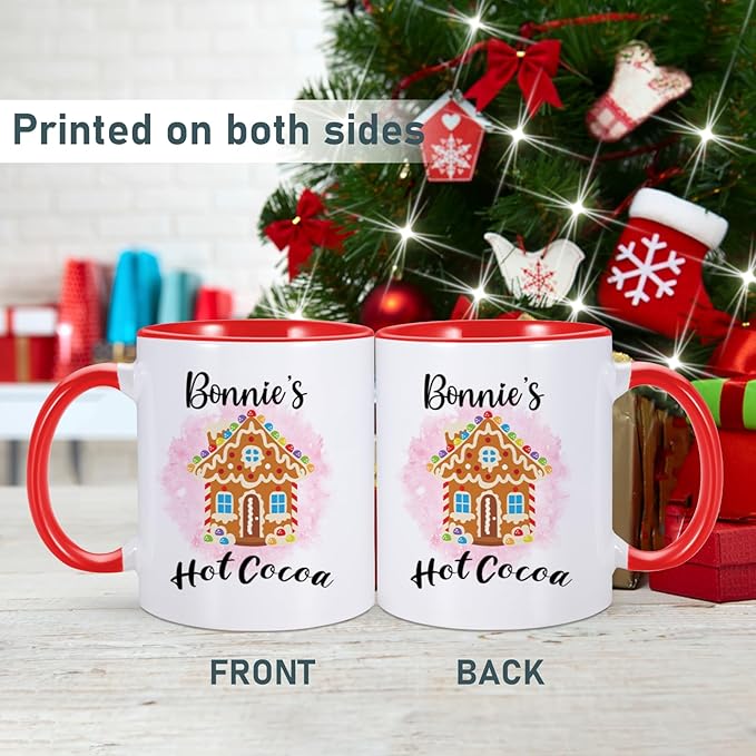 Custom Hot Cocoa Mugs Personalized Christmas Coffee Mugs with Name Customized Hot Chocolate Mug for Kids 11 oz Winter Holiday Cups Xmas Snowman Reindeer Mug Christmas Gifts for Family Boys Girls-CubbioJoy