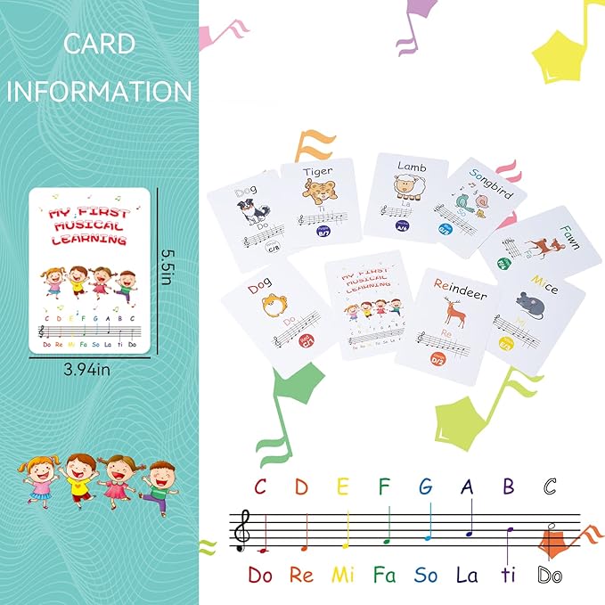 Desk Bells, Rainbow Diatonic Hand Bells for Kids with 17 Songbook & Musical Flash Cards, Toddler Preschool Musical Learning Toys, Boys & Girls Birthday Gift for 3-Year-Old and Over-CubbioJoy