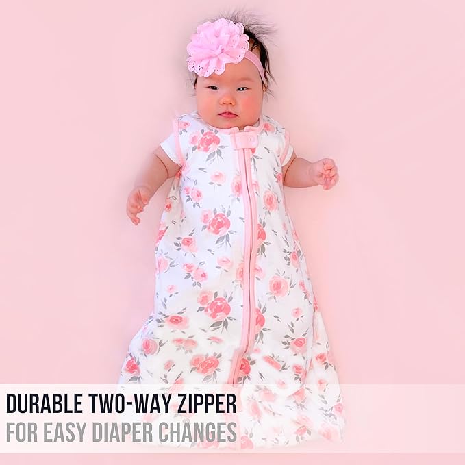 Baby Sleep Sack 1.0 TOG, Organic Cotton Baby Wearable Blanket with Two-Way Zipper, Swaddle Transition Baby Sleeping Bag, All-Season Sleep Sack for Newborn Infant Toddler Boy Girl, 2-Pack, 18-24 Month-CubbioJoy