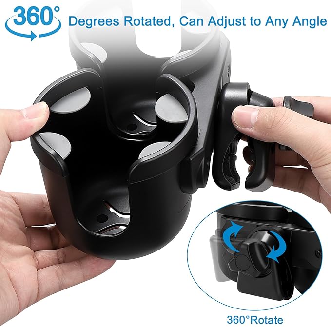 Accmor Stroller Cup Holder, Bike Cup Holder, Universal Cup Holder for Uppababy Nuna Doona Strollers, 2-in-1 Cup Phone Holder for Stroller, Bike, Wheelchair, Walker, Scooter-CubbioJoy
