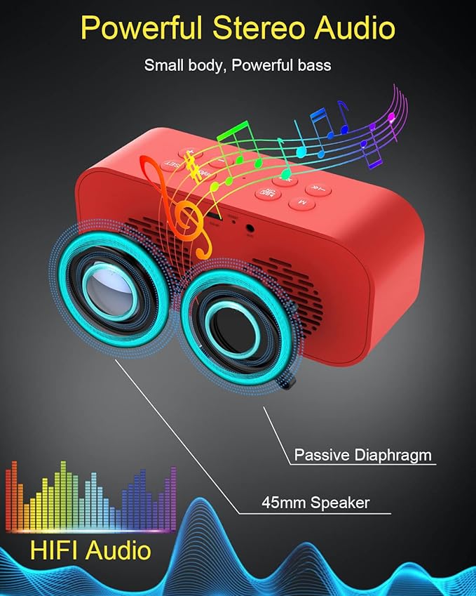 AFK Alarm Clock with Bluetooth Speaker,Digital Clock for Bedrooms,Alarm Clock for Heavy Sleepers Adults with Dual Alarm,Snooze,Dimmable LED Display.-CubbioJoy