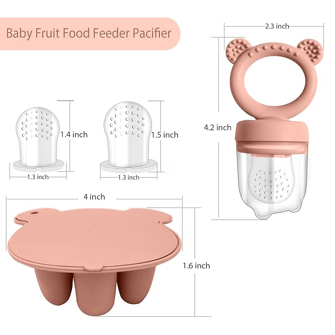 Baby Food Storage Containers & Teething Toys Set - Silicone Feeder Tray for Babies 3-18 Months, Breastmilk Popsicle Molds, Pacifier Holder-CubbioJoy
