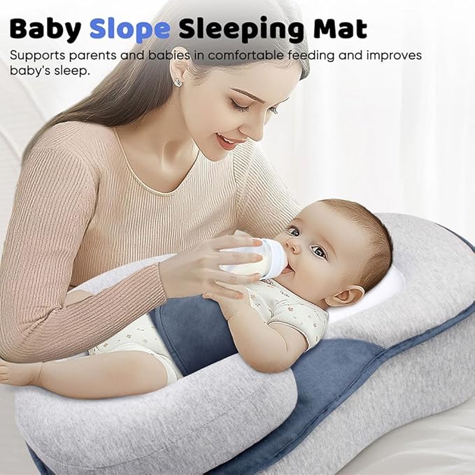Baby Lounger Pillow, Adjustable Strap Incline Cushion for Breastfeeding & Bottle Time for Tummy Play-CubbioJoy
