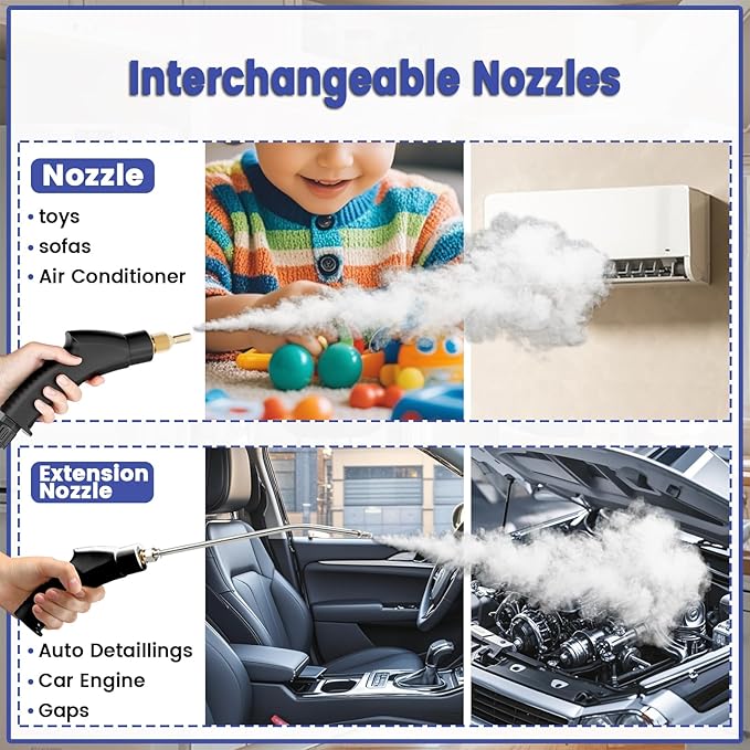 2500W Handheld Steam Cleaner,Portable Car Steamer For Auto Detailing,High-Temperature and Pressure Steam Cleaner For Home, Steam Cleaning Machine for Furniture,Kitchen,Grout,Floor,Tile (Gray)-CubbioJoy