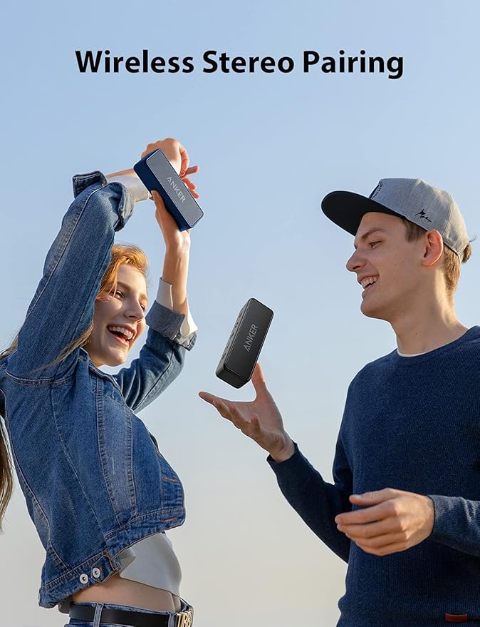 Anker Soundcore 2, 12W Dual-Driver, Portable Bluetooth Speakers for Daily Use, and Wireless, 24-Hour Playtime, IPX7 Water Resistant, Built in Mic, 66 ft Bluetooth Range- Navy Blue-CubbioJoy