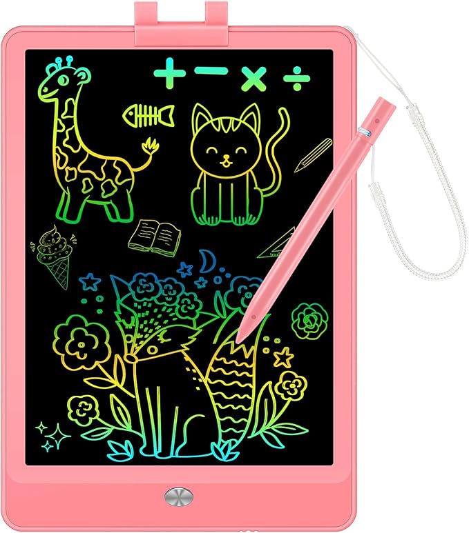 Decute Kids Toys LCD Writing Tablet with Stylus, 8.5 Inch Erasable Toddlers Doodle Board, Reusable Drawing Pad for Kids, Educational Christmas Birthday Gift for 3 4 5 6 7 8 Girls Boys Toddler Pink-CubbioJoy