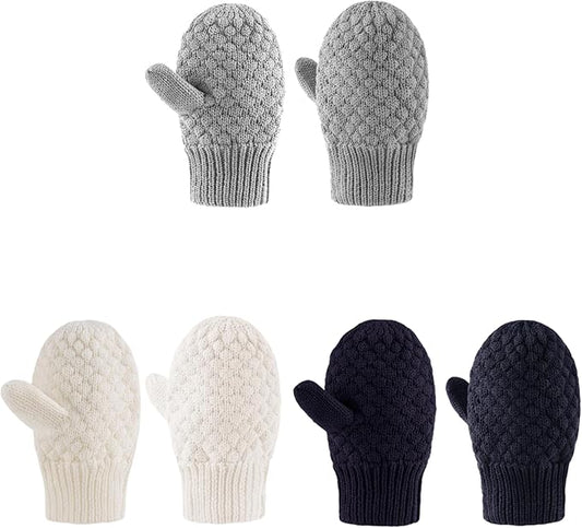 Baby Knit Mittens Toddler Boys Girls Gloves Winter Infant Newborn No Scratch Mitten 0-3 Years-CubbioJoy