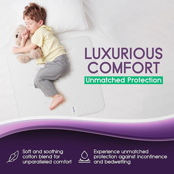 Incontinence Bed Pads - 4 Pack 18” x 24” Reusable Waterproof Mattress Protectors - Highly Absorbent, Machine Washable - for Children, Pets and Seniors - Assorted Colors - Royal Care-CubbioJoy