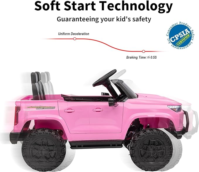 24V 10Ah Ride on Toy for Big Kids, 4WD 2 Seater Electric SUV Kids Car to Drive w/Remote Control, 4x200W Motors - Pink-CubbioJoy