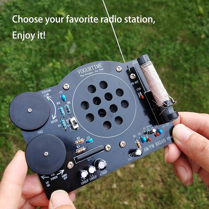 AM FM Radio Kit Soldering Project Kit for Learning Practicing Teaching Electronics, Great STEM Project and Gift, New Version-CubbioJoy