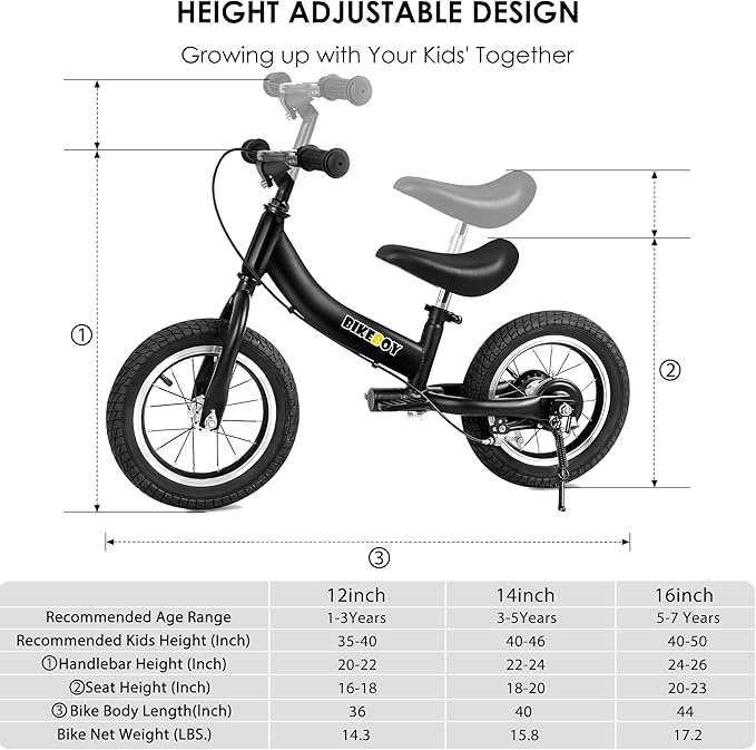 Balance Bike 2 in 1,The Dual Use of a Kids Balance Bike and Toddler Bike, for 2 3 4 5 6 7 Years Old -12 14 16 Inches with Training Theory, Brake, Pedal-CubbioJoy