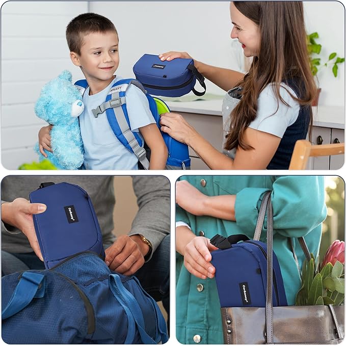 Cerbonny Reusable Lunch Bag, Freezable Insulated Cooler Bag, Leak-Proof, Portable, Navy Blue, 2.5L, 5x9x4 inches-CubbioJoy