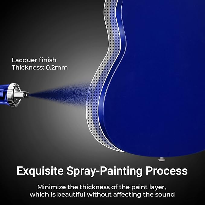 ADM Beginner Acoustic Classical Guitar 30 Inch Nylon Strings Wooden Guitar Bundle Kit for Kid Boy Girl Student Youth Guitarra Online Lessons with Gig Bag, Strap, Tuner, Extra Strings, Picks,Blue-CubbioJoy